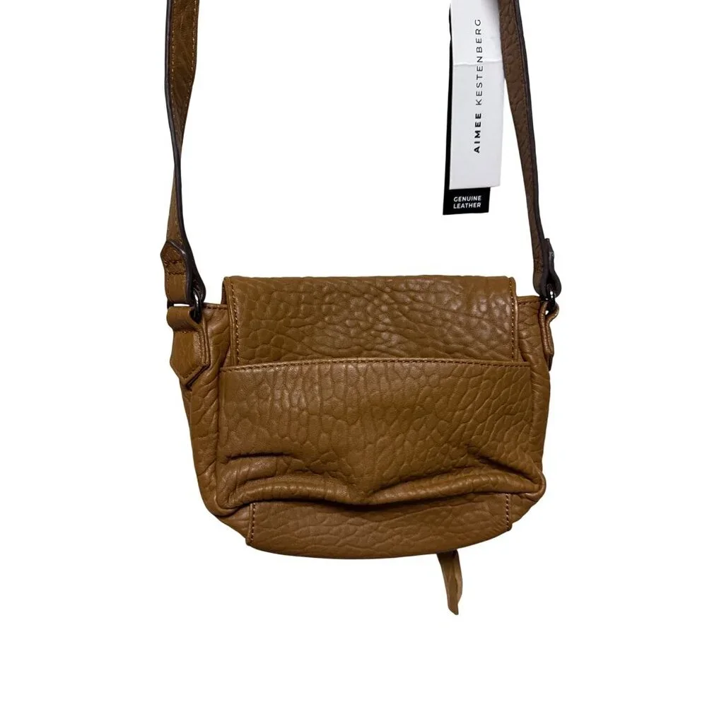 Aimee Kestenberg Good Times Mini Cross Body Purse Handbag Leather Brown NEW